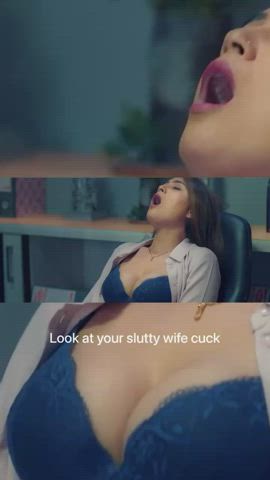 caption cheating cuckold desi hotwife indian masturbating gif