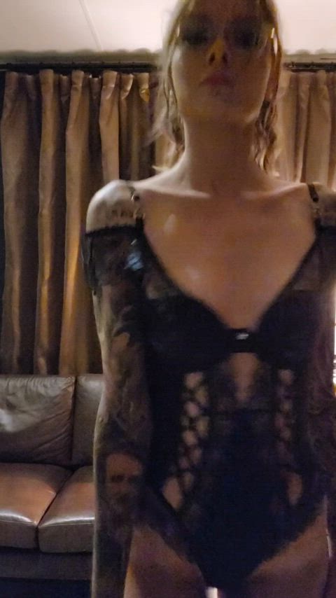 A little bit of dancing in my black lingerie