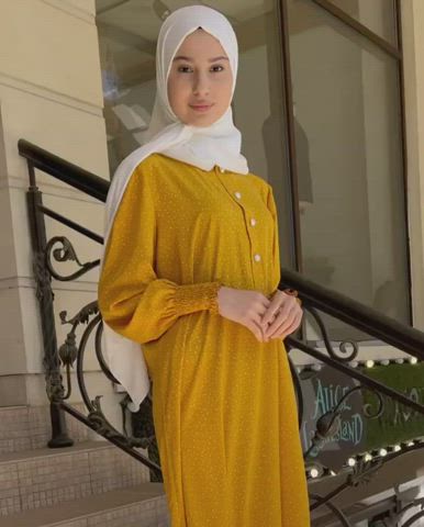 clothed hijab innocent solo uniform gif