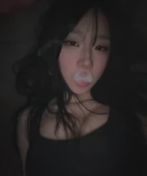 asian big tits smoking gif