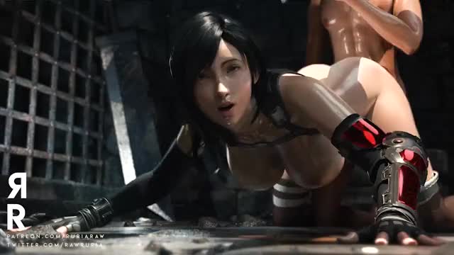 Tifa having a break in the dungeon