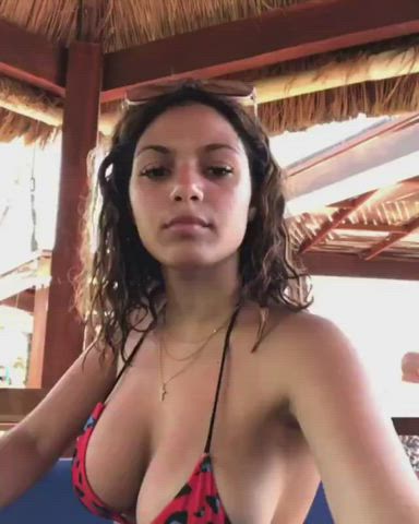 Big Tits Bikini Latina gif