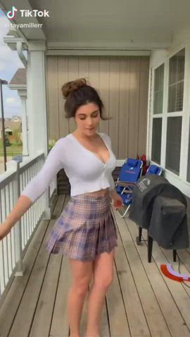 brunette dancing tiktok gif