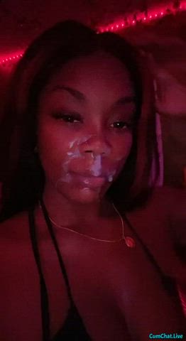 amateur cum cumshot ebony facial gif