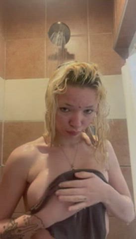 Amateur Barely Legal Big Tits Blonde Petite Shower Tattoo Teen Tits Wet gif