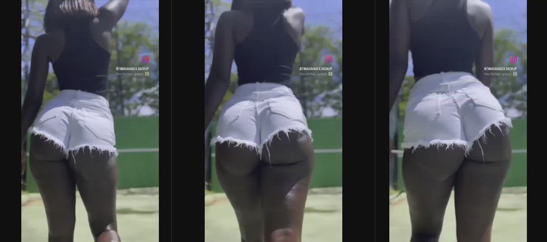 bubble butt ebony gap jean shorts non-nude split screen porn thigh gap gif