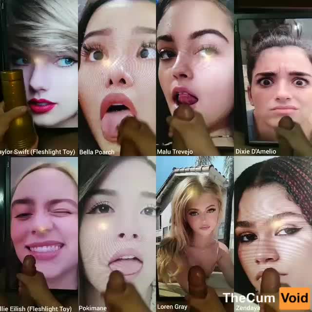 My 15 cum tributes compilation (Taylor Swift, Pokimane, Zendaya, Addison Rae, Billie