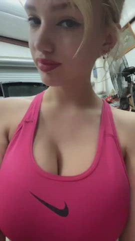 Blonde Huge Tits TikTok gif