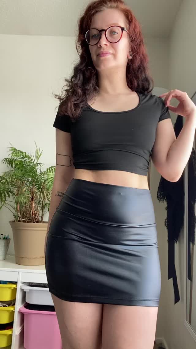 are there panties under this shiny skirt? [OC]