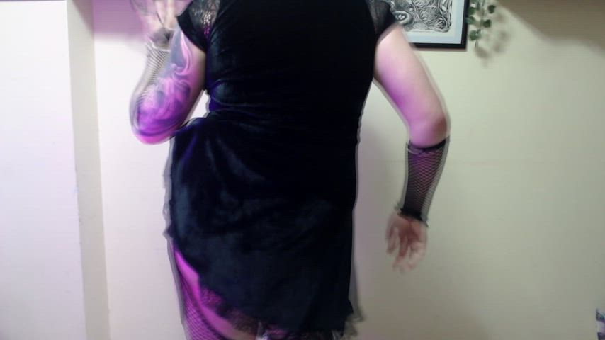 big ass dance femboy fishnet goth onlyfans reveal trans transgender gif