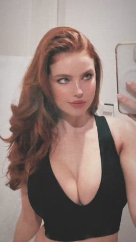 Big Tits Model Redhead gif