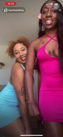 Accidental Braless Dancing Ebony Nipslip Small Tits TikTok Tits gif