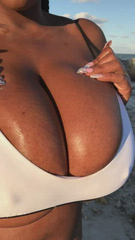 beach big tits busty ebony huge tits titty drop gif