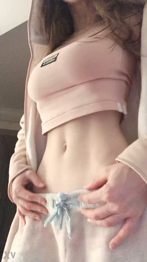 amateur babe boobs fit natural tits petite slim solo teen tits gif