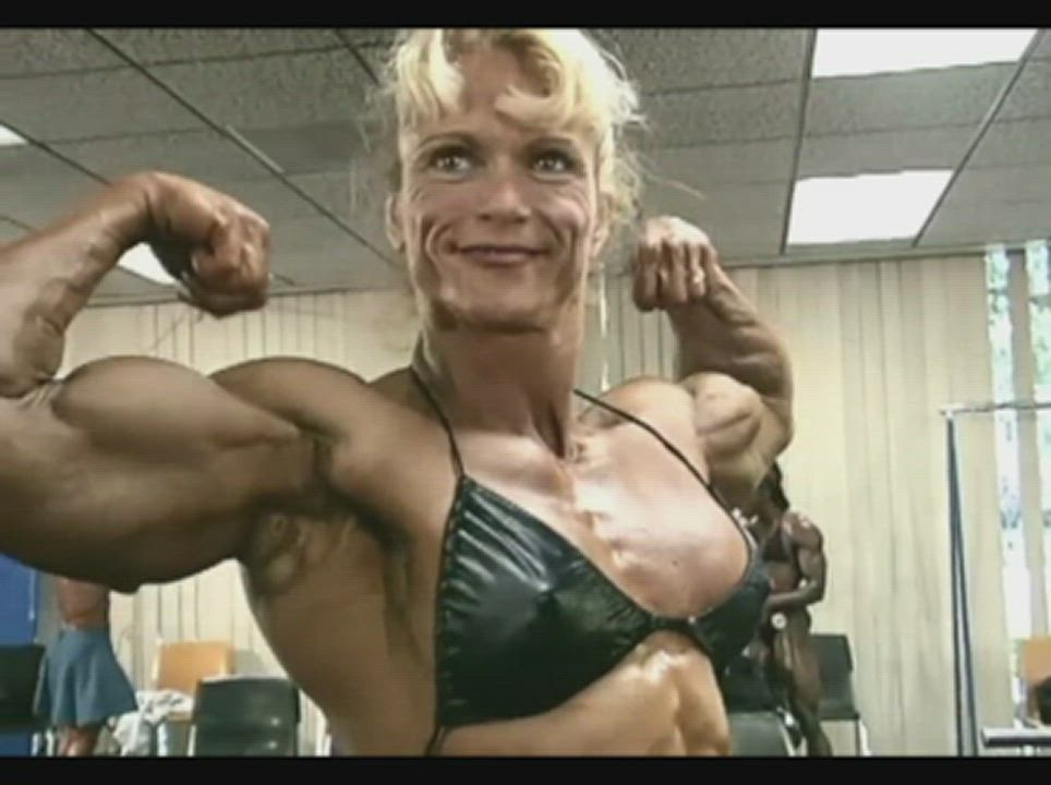 Bodybuilder Muscular Girl Muscular Milf gif