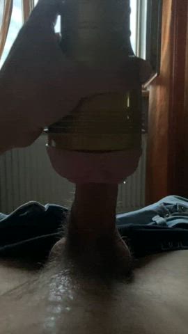 amateur big dick cock cock worship fleshlight masturbating riding solo gif