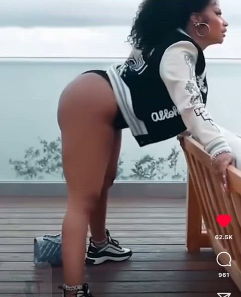 Nicki bent over