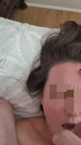 brunette facial homemade gif