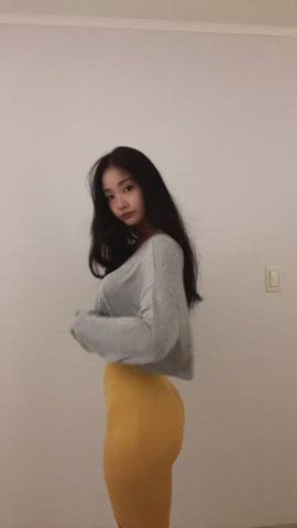 asian ass yoga pants gif