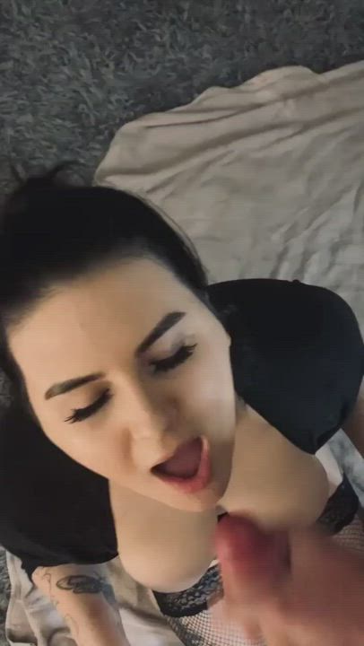 Blowjob Cuckold Cum Cum In Mouth Cum Swallow gif