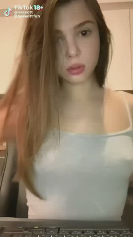 natural tits small tits teen tiktok white girl gif