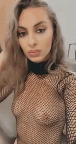 cute fishnet girls gif