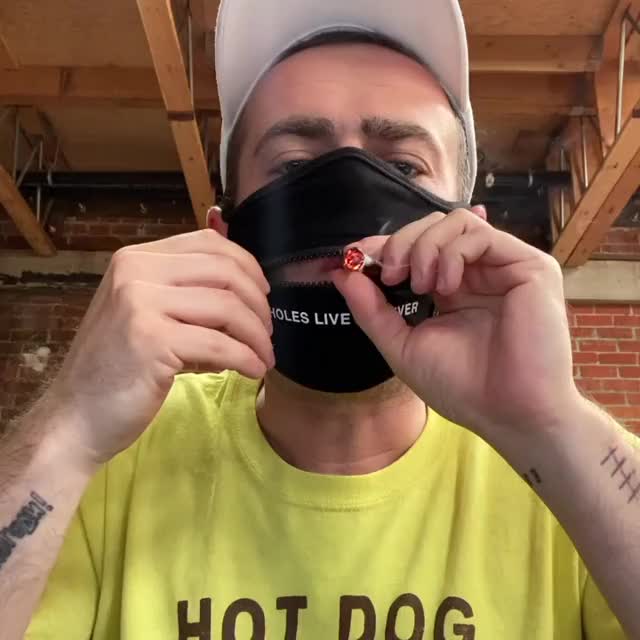 I tried hotboxing the zipper masks we made.