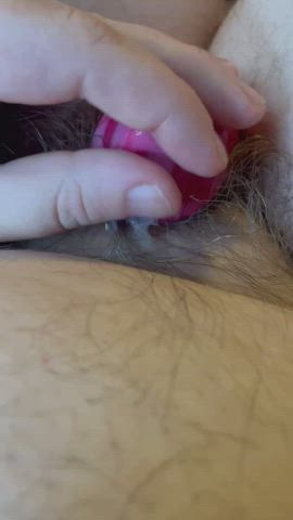 dildo fantasy hairy hairy pussy precum gif