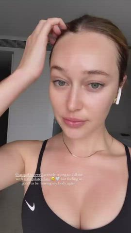 Boobs Cleavage Workout gif