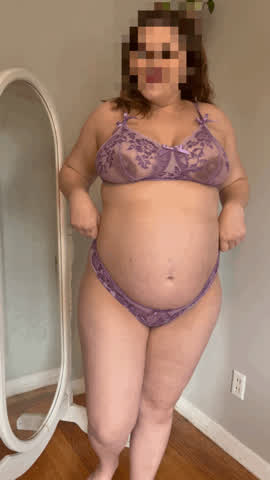 bbw curvy lingerie natural tits pregnant gif