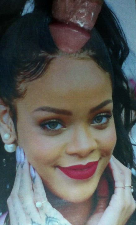 Celebrity Cumshot Rihanna Tribute gif