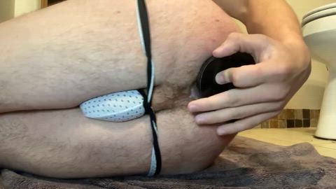 hairy ass huge dildo sloppy gif