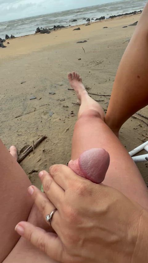 beach milf nudist public small cock small dick voyeur exposed-in-public gif