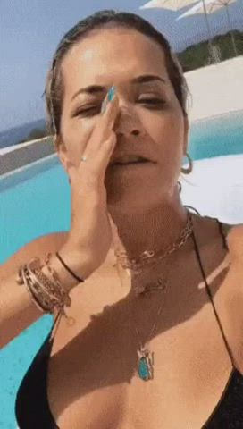 big tits british celebrity cum cumshot dirty talk milf rita ora tits gif