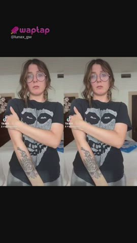 alt bdsm boobs fishnet nerd split screen porn tattoo tiktok tits tik-tok gif