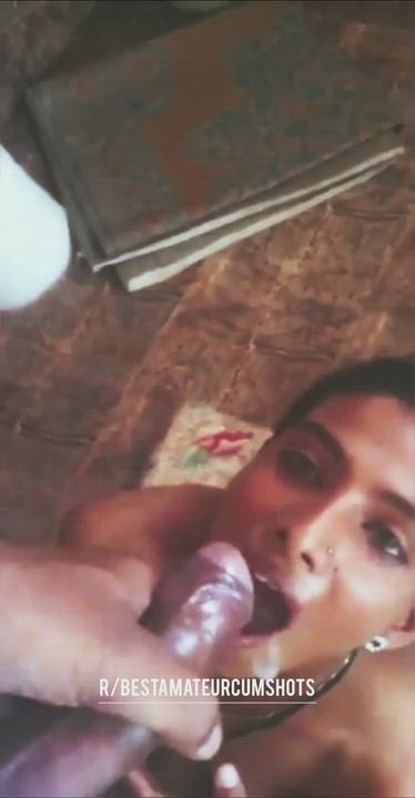 South Asian Amateur Gets Cum Fed