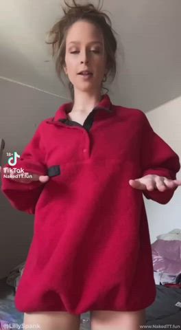 Babe Cute Dancing Pussy Small Nipples Small Tits TikTok gif