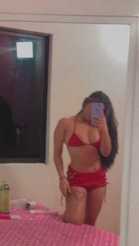 brunette camgirl curvy latina seduction solo tattoo teen tits gif
