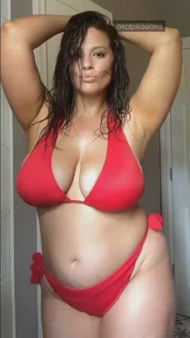 Dancing in red bikini