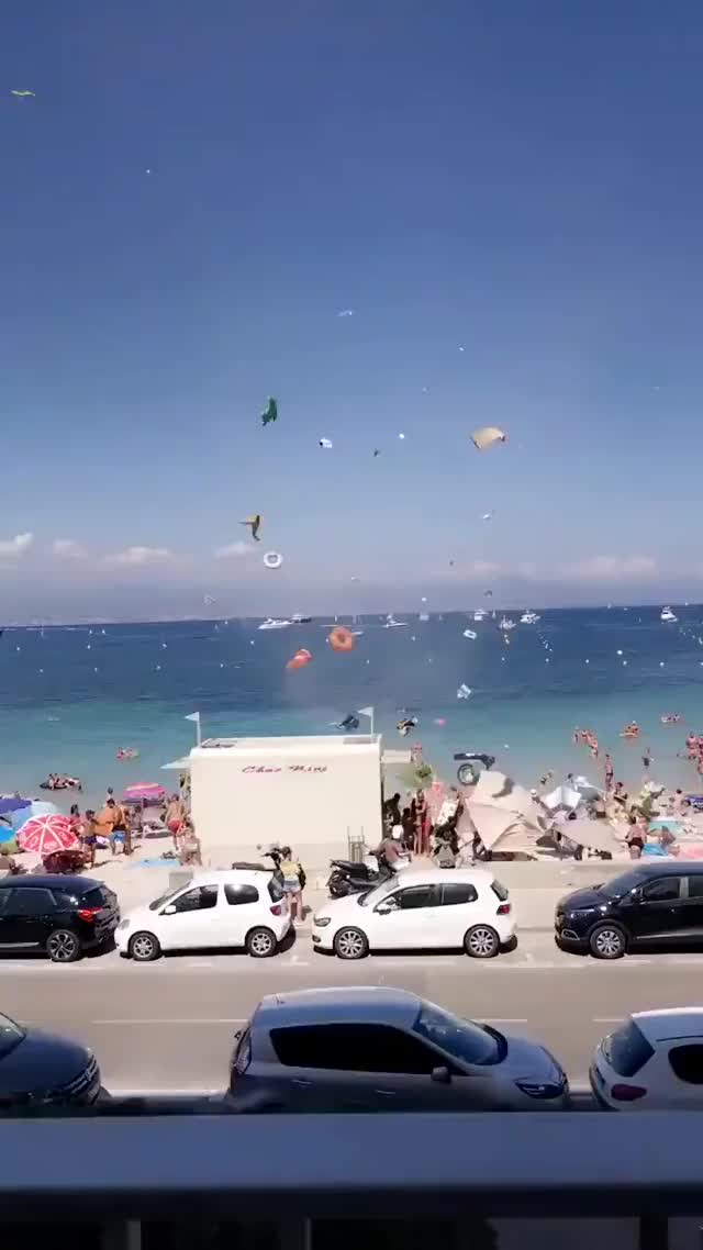 Small dust devil on a french beach (Antibes) yesterday