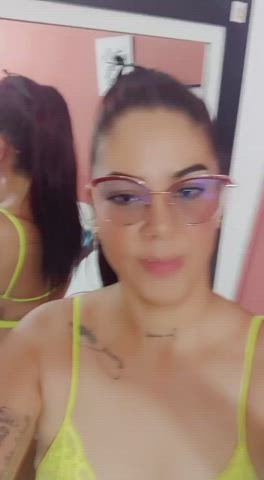 big tits latina lingerie gif