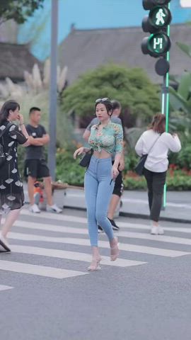 asian big tits huge tits jeans natural tits public skinny gif