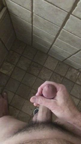 cum cum lube cumshot jerk off male masturbation shower gif
