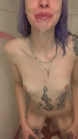 Nude Shower Spit Tattoo gif