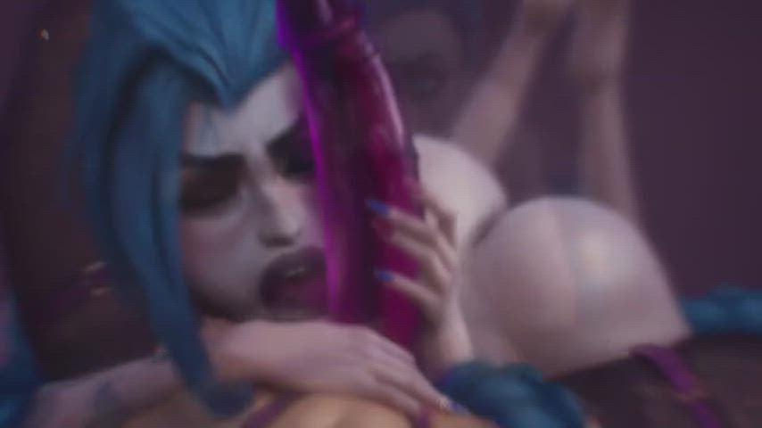 animation big ass dildo pigtails gif