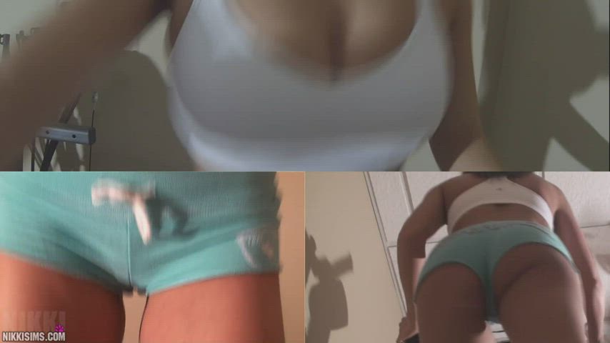 Boobs Booty Bouncing Model Solo Workout gif