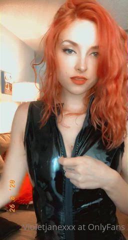 Leather Natural Tits Undressing gif