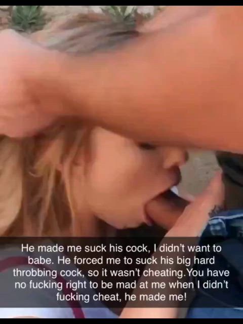 Your girlfriend swears that your bully made her suck his cock, but look at her go