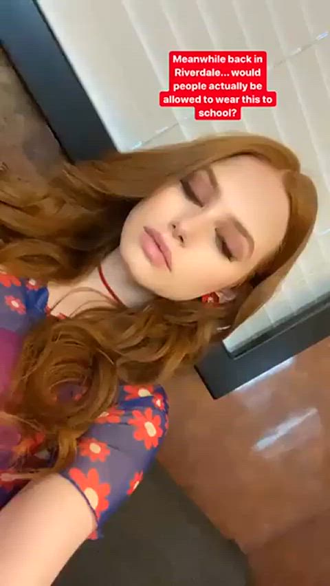 big tits bra celebrity cleavage madelaine petsch redhead softcore gif