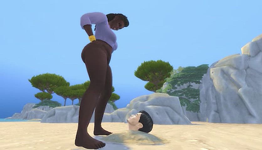 bdsm beach big ass ebony femdom golden shower pov pee peeing thick gif